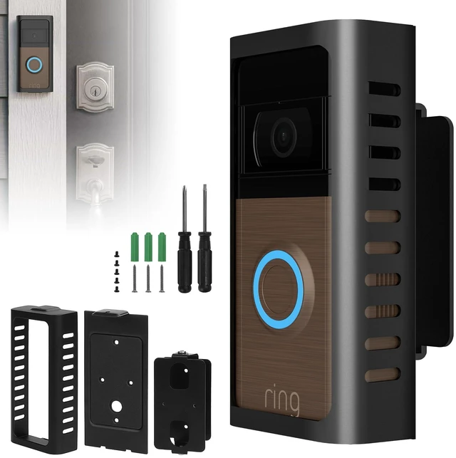 Main image of Anti-Theft Video Doorbell Mount, Easy Remove for Charging, Hidden Screws Metal alloy bracket with anti-theft design, 45°-135° doorbell angle mount, no-block sensor for front door security