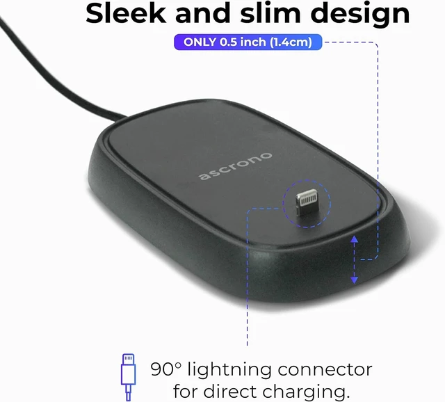 Alt view image 6 of 6 - Charging Station for Apple Magic Mouse, Black Usable As Charging Dock, Stand & Charger, Includes 5ft (1.5m) USB-A Cable, Lightning Connector