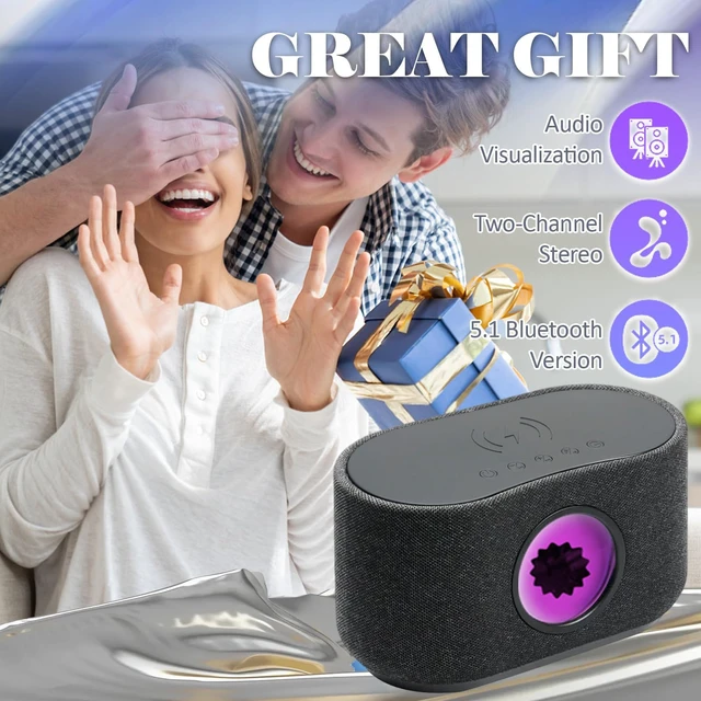 Alt view image 2 of 7 - Ferrofluid Speaker with 15W Wireless Charging, 30W Power Bluetooth Speaker Music Audio Visualizer, Magnetic Fluid Display, Bassup Dual Stereo, Dynamic LED Light for PC/Desk Toy/Home/Office/Study