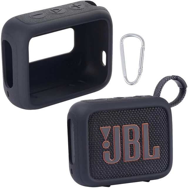 Main image of for JBL Go 4 Waterproof Bluetooth Speaker Silicone Cover, Black Snug Fit, Portable Carabiner Clip, Shock Absorption, Drop Protection, Travel Lightweight Design, Protective Skin Case