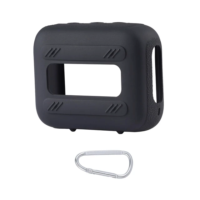 Alt view image 4 of 7 - for JBL Go 4 Waterproof Bluetooth Speaker Silicone Cover, Black Snug Fit, Portable Carabiner Clip, Shock Absorption, Drop Protection, Travel Lightweight Design, Protective Skin Case