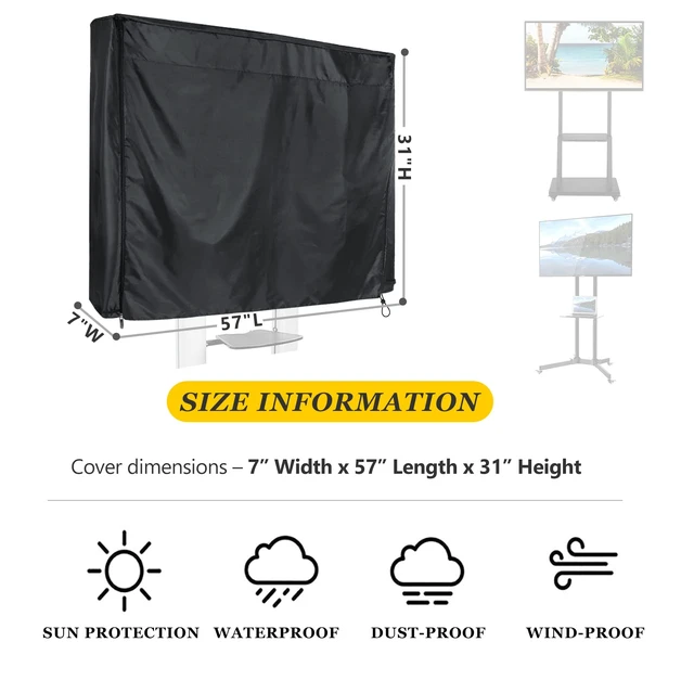 Alt view image 2 of 6 - Mobile TV Stand Cover for 45-60 Inch Waterproof Moisture-proof Dust-proof TV Screen Protection Cover