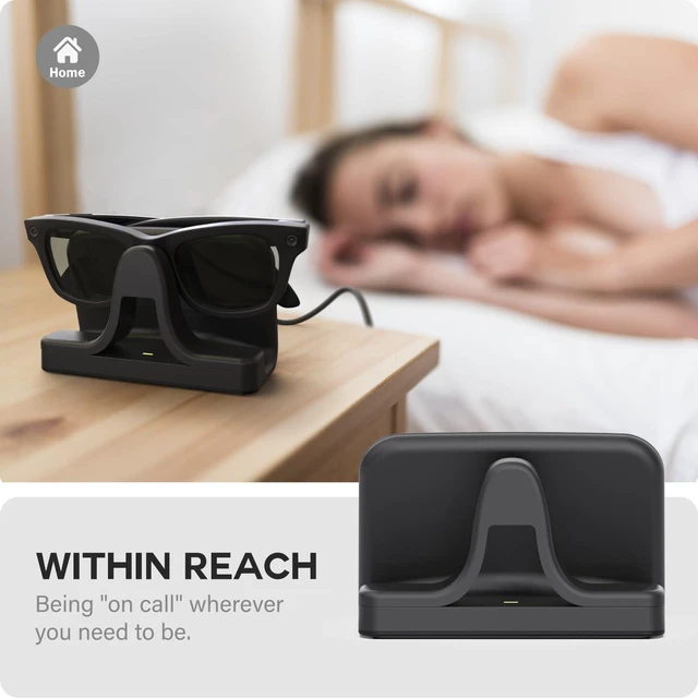 Alt view image 6 of 7 - Charging Stand & Cable Compatible with Ray-Ban Meta (Gen 1 2) Smart Glasses, USB-C