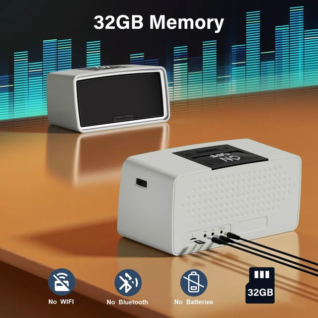 Alt view image 3 of 5 - Big Button Simple Music Player for Seniors Elderly Dementia Alzheimer's No Words of Dementia Alzheimer's on Packaging and Manual, Great Gift, No Need WiFi / Bluetooth with 32GB TF Card