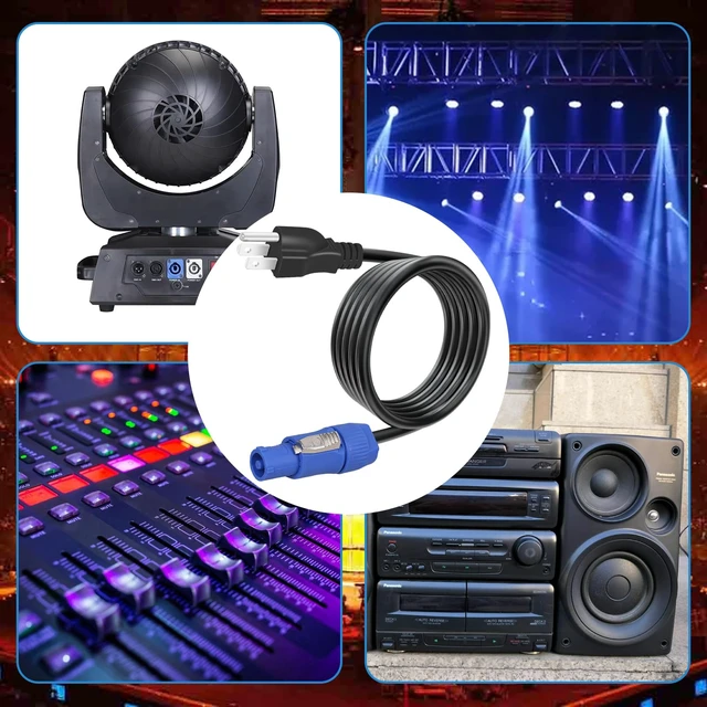Alt view image 5 of 7 - 3-Prong NEMA 5-15P to PowerCON Cable 20A 3 Pin PowerCon Input Connector to NEMA 5-15P Connector Cord for Outdoor Stage Light LED Screen-1.8M/5.9