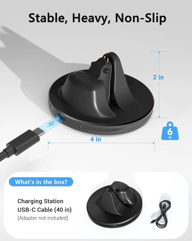 Alt view image 7 of 7 - Charging Station for Meta Ray-Ban Glasses, Black Compatible with Wayfarer, Skyler, Headliner & Oakley Meta HSTN, 7-Color RGB Light and USB-C Cable