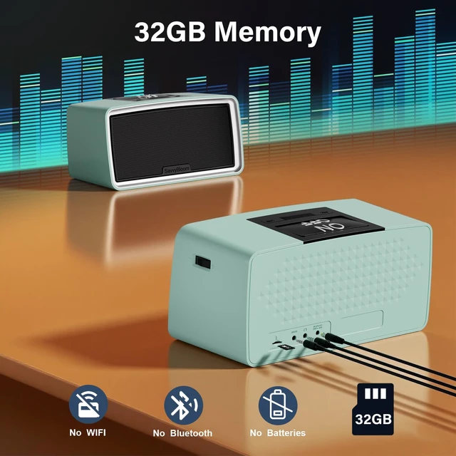 Alt view image 3 of 6 - Big Button Simple Music Player for Seniors Elderly Dementia Alzheimer's No Words of Dementia Alzheimer's on Packaging and Manual, Great Gift, No Need WiFi / Bluetooth with 32GB TF Card