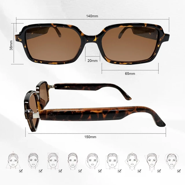 Alt view image 2 of 7 - Tea Square Sleek Smart Translation Polarized Sunglasses Women