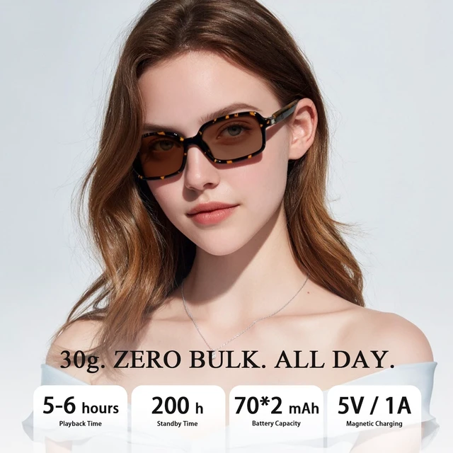 Alt view image 6 of 7 - Tea Square Sleek Smart Translation Polarized Sunglasses Women
