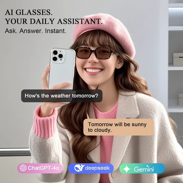 Alt view image 7 of 7 - Tea Square Sleek Smart Translation Polarized Sunglasses Women