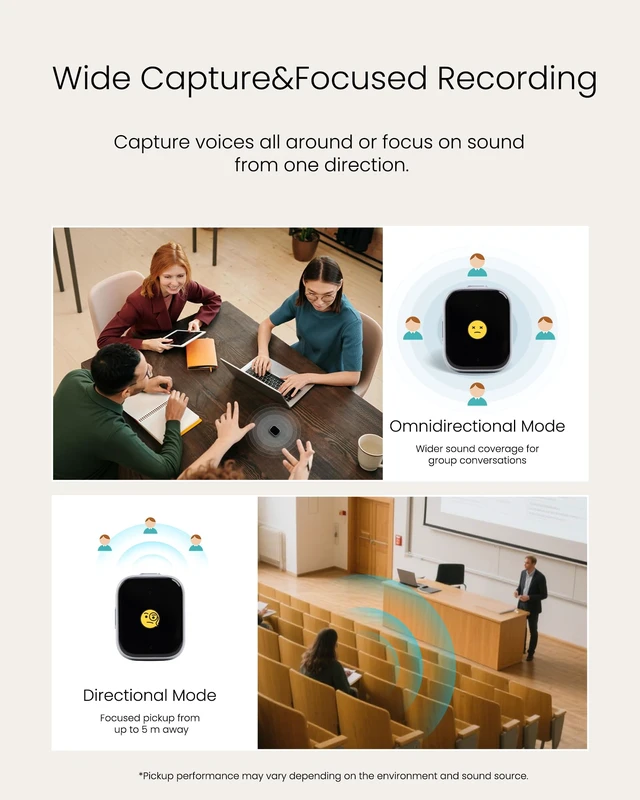 Alt view image 4 of 7 - P1 64GB Wearable AI Voice Recorder and Note Taker for Meetings Real-Time Translation with USB-C, Cloud Storage, Privacy Controls, and Quick Charging for Extended Use