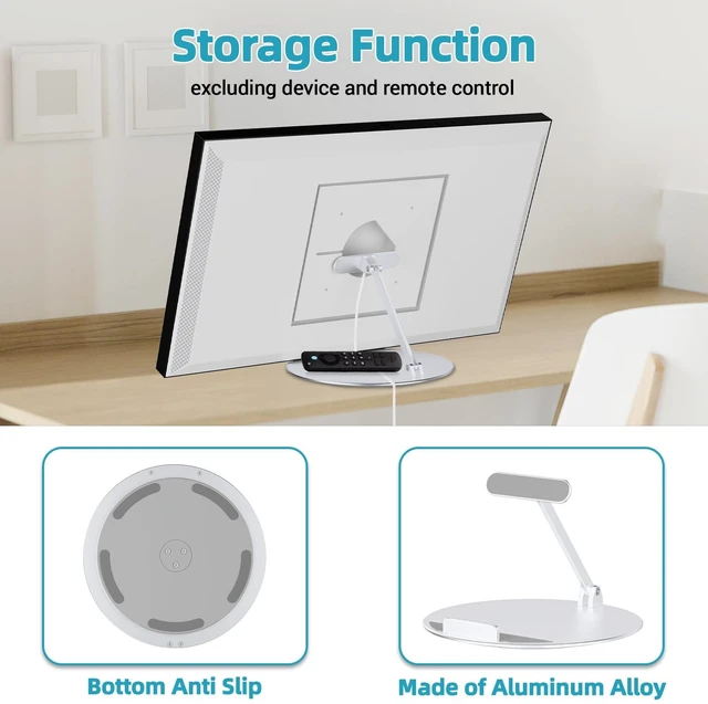 Alt view image 3 of 7 - Adjustable Stand for Echo Show 21 & Show 15, 90° Tilt, 360° Swivel Metal, No Assembly, Horizontal or Vertical Mode Screen Stand for Alexa Show 15, Easy to Use, Echo Show 15 Stand for Kitchen
