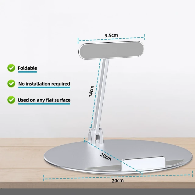 Alt view image 5 of 7 - Adjustable Stand for Echo Show 21 & Show 15, 90° Tilt, 360° Swivel Metal, No Assembly, Horizontal or Vertical Mode Screen Stand for Alexa Show 15, Easy to Use, Echo Show 15 Stand for Kitchen