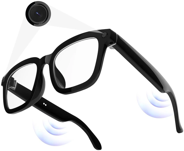 Main image of AI Smart Camera Glasses 1080P HD - Bluetooth Video Recording Glasses with Voice Control, Wearable Sport Camera Eyeglasses for Driving, Hiking, Outdoor & Open on Computer