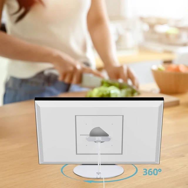 Alt view image 7 of 7 - Adjustable Stand for Echo Show 21 & Show 15, 90° Tilt, 360° Swivel Metal, No Assembly, Horizontal or Vertical Mode Screen Stand for Alexa Show 15, Easy to Use, Echo Show 15 Stand for Kitchen