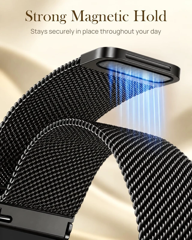 Alt view image 3 of 7 - Stainless Steel Mesh Band Compatible with Google Fitbit Air Band Magnetic Metal Replacement Loop Strap for Fitbit Air Band, Milanese Adjustable Breathable Band for Women Men, Magnetic Clasp