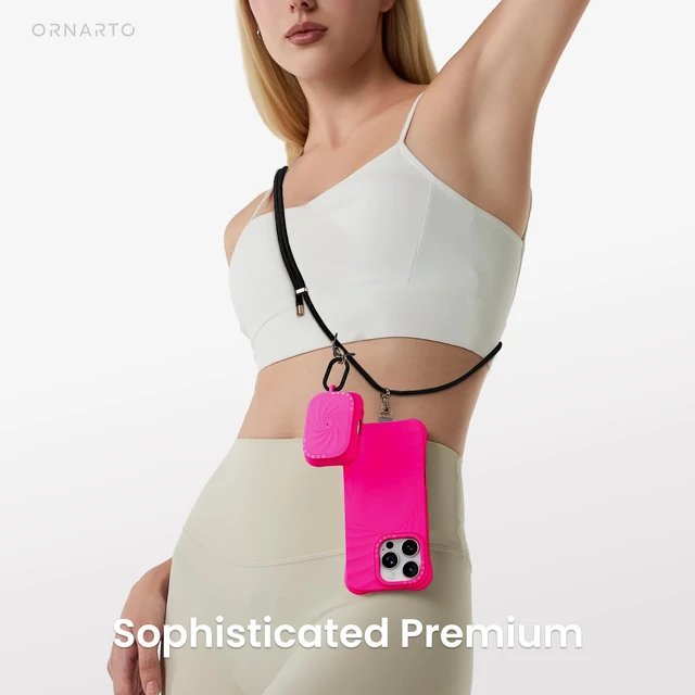 Alt view image 5 of 7 - Vortuxe for AirPods Pro 2 Case & for AirPods Pro Case, Hot Pink Style Meets Protection - Velvety Liquid Silicone, 2X MIL-STD Drop Protection, Reinforced Corners, LED Visible, Carabiner