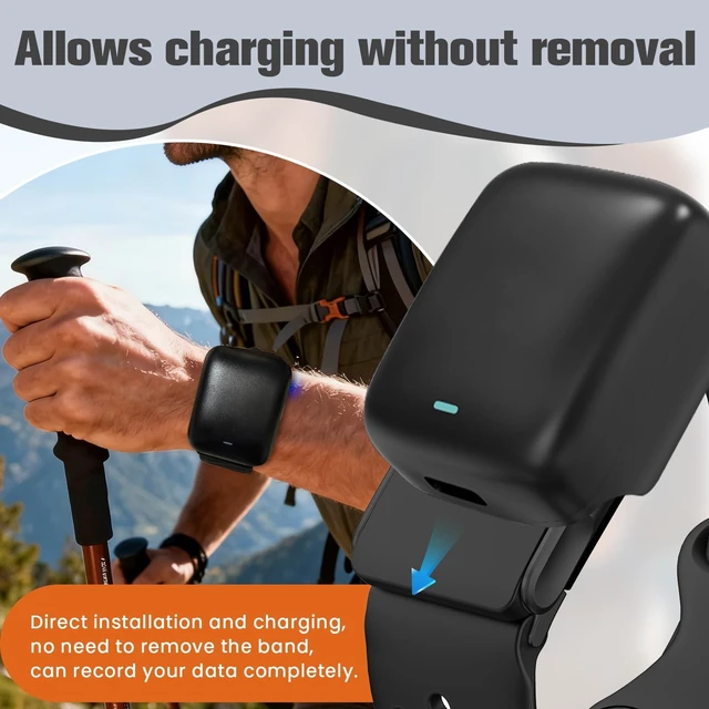 Alt view image 2 of 7 - Bands Compatible with Whoop 5.0 Band - Breathable with Air Holes & On-Wrist Charging, Waterproof Replacement Silicone Sport Strap for Whoop 5.0 One/Peak/Life/MG, Not for Whoop 4.0