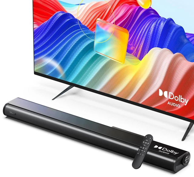 Main image of 2.2ch Dolby Soundbar for Smart TV, 200W Peak Power, 6 Drivers - 2 SUBWOOFER/ 2 Tweeter Build-in, Deep Bass/Clear Voice, 3D Surround Speakers w/HDMI ARC/Opt/BT 5.3, TV/PC Sound Bar-35.4" Long