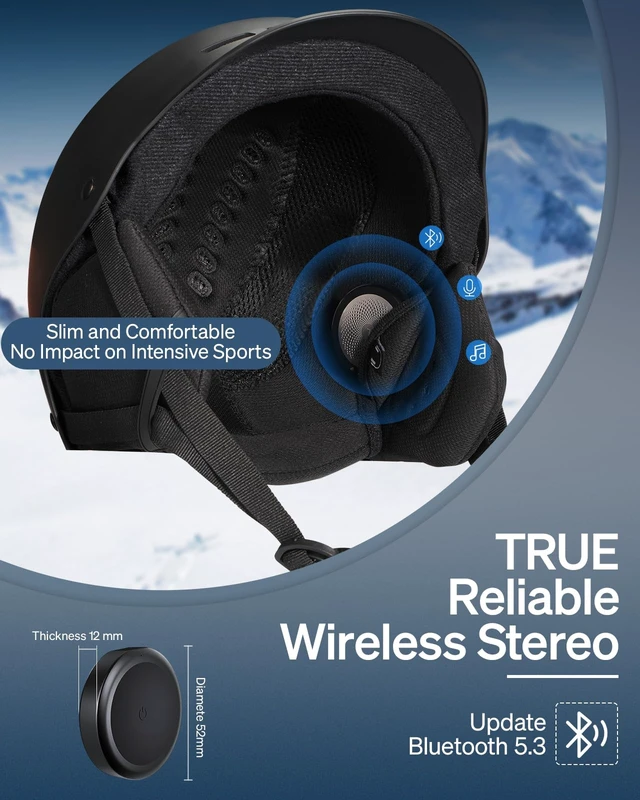 Alt view image 5 of 7 - 2025 Ski Helmet Speaker, True Wireless Earbuds for Audio-Ready Helmets, Bluetooth Headsets with Charging Case & LED Display & IPX5 Water-Resistant, Glove-Friendly Controls