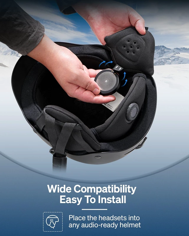 Alt view image 4 of 7 - 2025 Ski Helmet Speaker, True Wireless Earbuds for Audio-Ready Helmets, Bluetooth Headsets with Charging Case & LED Display & IPX5 Water-Resistant, Glove-Friendly Controls