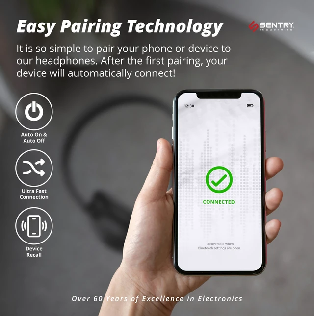 Alt view image 7 of 7 - OSH Over Ear Bluetooth Wireless Headphones, Active Noise Canceling -20dB Reduction, 22 Hour Battery Life, Control Buttons, Built in Microphone, USB C Charging and Carrying Case Included