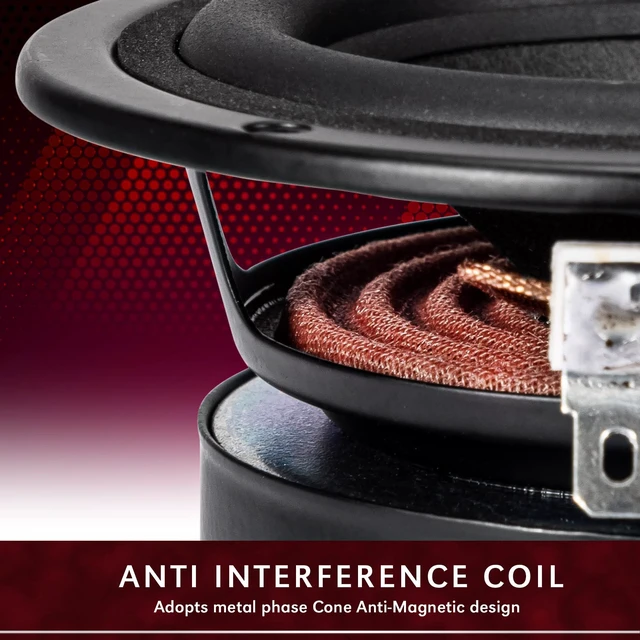 Alt view image 6 of 7 - 2PCS 3 Inch Full Range Woofer Speaker, 4 Ohm Anti-Magnetic Unit Anti-Magnetic Multimedia Loudspeaker for DIY Audio, 5-15W HiFi Tweeter for Bookshelf Speakers, Boom Box & Home Theater