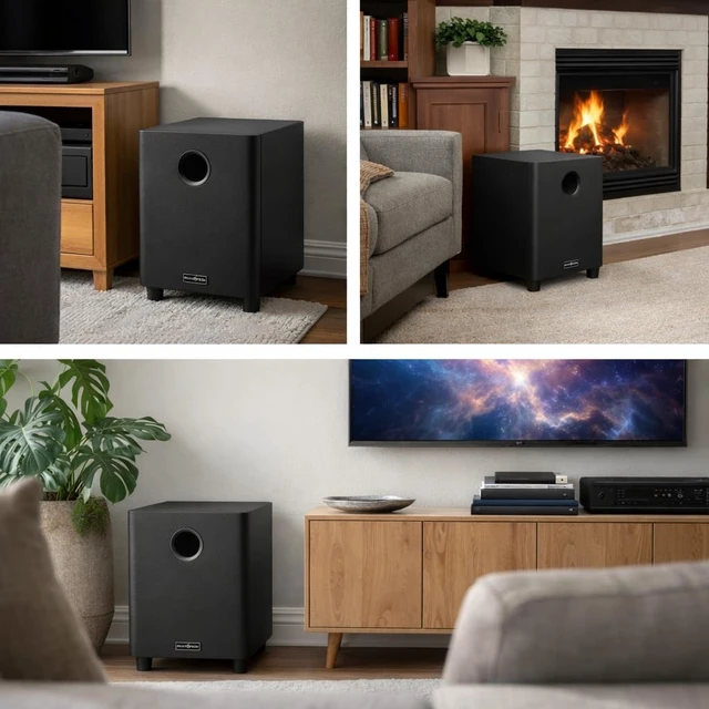 Alt view image 7 of 7 - 8 Inch Passive Subwoofer, 100W Power Heavy Bass Powerful Sound Synthetic Fiber Wood Material, Passive Speaker for Home Theater