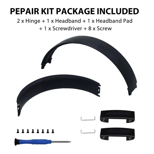 Alt view image 6 of 7 - Studio3 Headband & Hinge & Cushion for Beats Studio 3 Headphone,Matte Black Durable Replacement Headband,Studio 3 Parts Accessories Repair Kit Set,As Same As The OEM