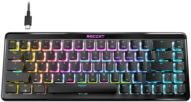 Main image of Vulcan II Mini Air 65% Optical Mechanical Gaming Keyboard, Full Wireless and Bluetooth Capabilities, Customizable RGB Illumination, Button Duplicator, On-Board Profiles, Aluminum Plate Black