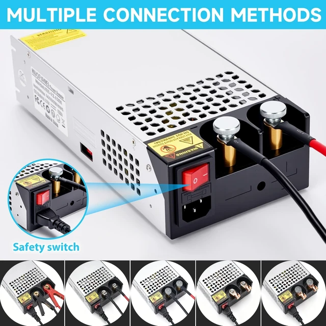 Alt view image 2 of 7 - 110V AC to 12V DC Converter 125A 1500W Power Supply New Version 120V AC to DC 12V Converter 125A 1500W Power Supply for 12V Motor Pump CCTV Security Camera Car Stereo 3D Printer