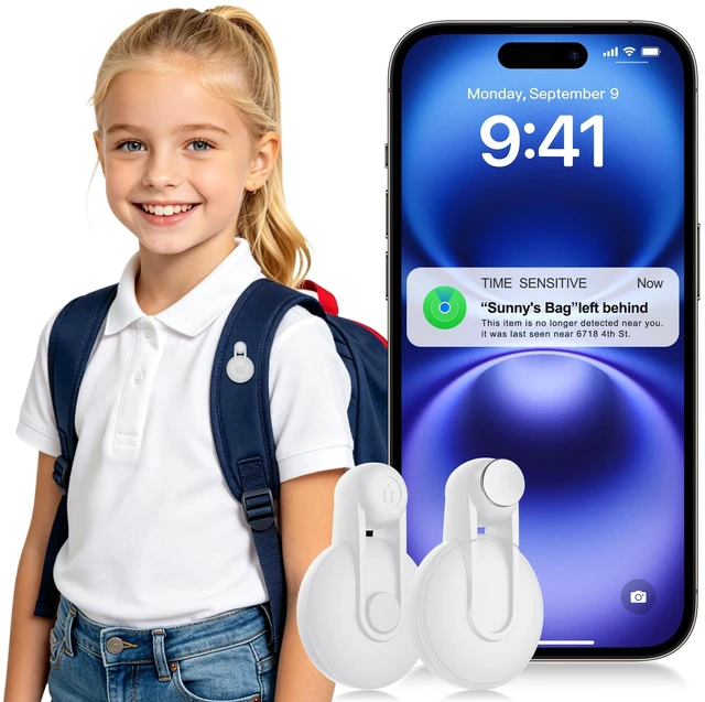 Main image of Otag GPS Tracker for Kids 2 Pack, No Monthly Fee, Hidden Anti-Removal Tag Magnetic Unlocker Tool Included, Works with Apple Find My (iOS only), Tracking Device for Children Elderly Dog, Lightweight