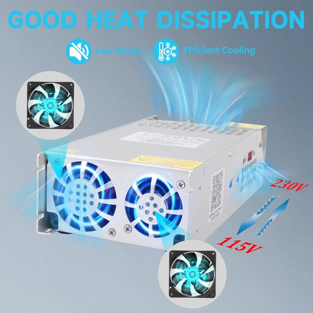 Alt view image 6 of 7 - 110V AC to 12V DC Converter 125A 1500W Power Supply New Version 120V AC to DC 12V Converter 125A 1500W Power Supply for 12V Motor Pump CCTV Security Camera Car Stereo 3D Printer