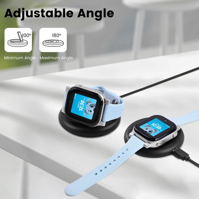Alt view image 4 of 6 - Compatible with AT&T Amigo Jr Watch Charger, Foldable Magnetic Charger Stand Dock with 3.12ft Type-C to Type-C Cable (Black-2)