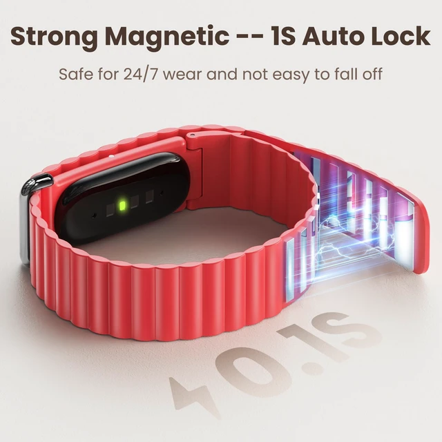 Alt view image 2 of 6 - Magnetic Silicone Band Compatible for Google Fitbit Air, Soft Breathable Workout-Friendly Replacement Strap for Women Men, Waterproof Lightweight Strong Magnet Wristband for Fitbit Air Accessories