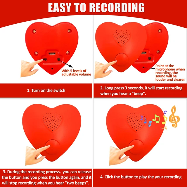 Alt view image 5 of 7 - Voice Recorder, 16min Sound Recorder for Stuffed Animals,Personal Voice Message Recordable Chips Module for Christmas Valentine's Day Plush Toy & DIY Creative Sound Gifts for Boys, Girls (Red)