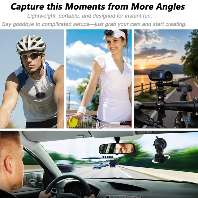 Alt view image 3 of 7 - 4K Mini Body Camera with 128GB Thumb Size Wearable Action Cam Compact wearable design with hands-free POV recording, perfect for travel, cycling, pets, and everyday moments