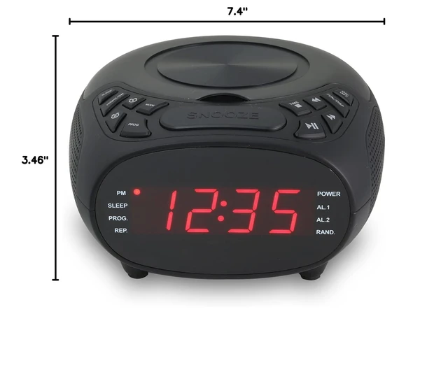 Alt view image 5 of 5 - CD Clock Radio with CD Player, FM Radio & Dual Alarm CD Player Dual Alarm FM Radio Battery Backup