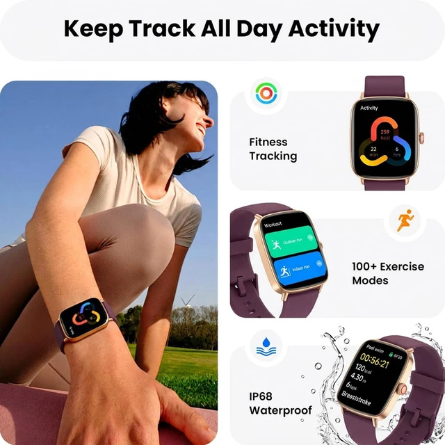 Alt view image 3 of 7 - Smart Watch for WomenPurple 100+ Watch Face