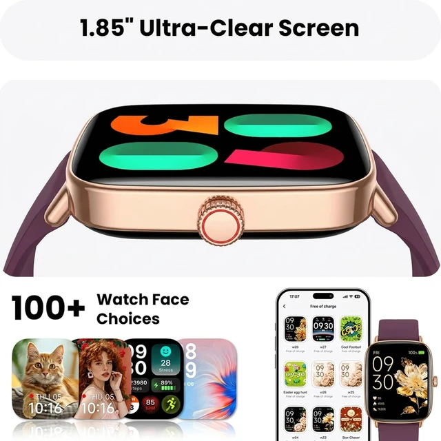 Alt view image 5 of 7 - Smart Watch for WomenPurple 100+ Watch Face