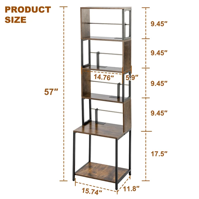 Alt view image 2 of 7 - DVD Shelf, 6-Tier CD Storage Rack, Video Game Disc Rack Tower CD Holder with Adjustable Dividers, DVD Stand, Media Storage Shelf for CDs/DVDs, Books, Games