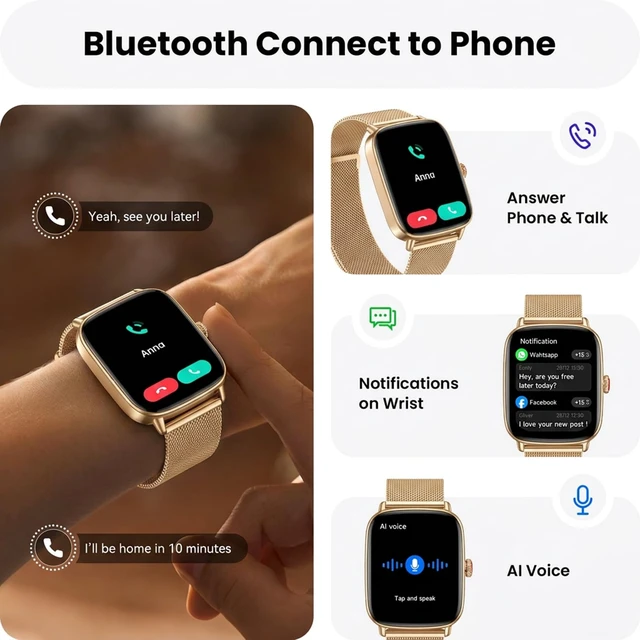 Alt view image 2 of 7 - Smart Watch for WomenGold 100+ Watch Face