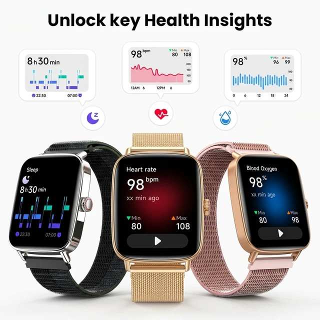Alt view image 4 of 7 - Smart Watch for WomenGold 100+ Watch Face