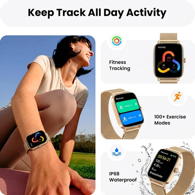 Alt view image 3 of 7 - Smart Watch for WomenGold 100+ Watch Face