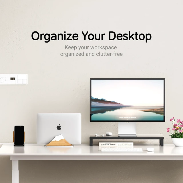 Alt view image 2 of 7 - Vertical Laptop Stand - Snow Peak-Shaped Wooden Holder Dock Compatible with MacBook, Surface, Chromebook, Dell & More - Space-Saving Design for All Laptops
