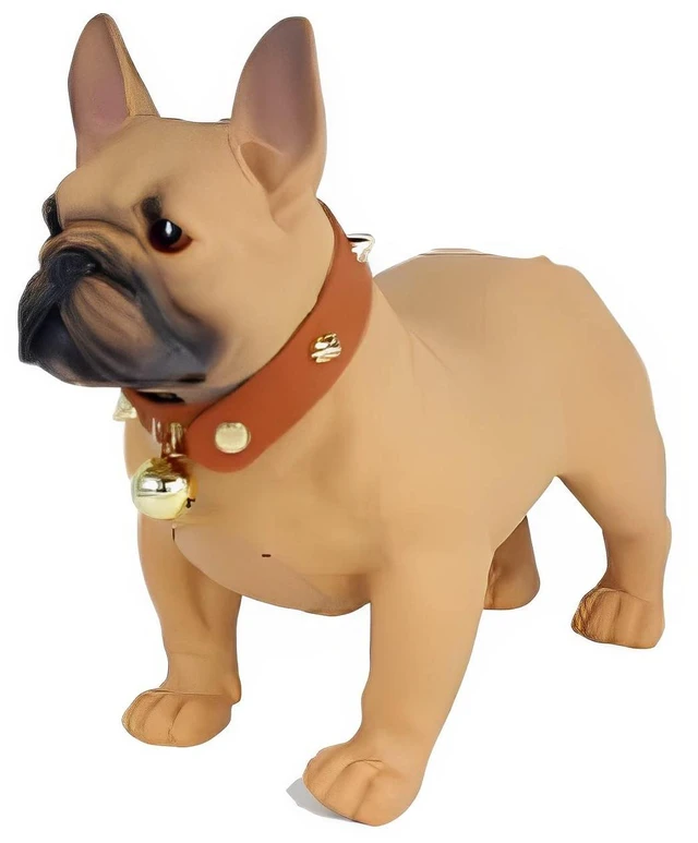 Main image of Bulldog Style Rechargeable Bluetooth Speaker with Built-in FM Radio and USB Charging Cable for Clear and Loud Sounds, Brown