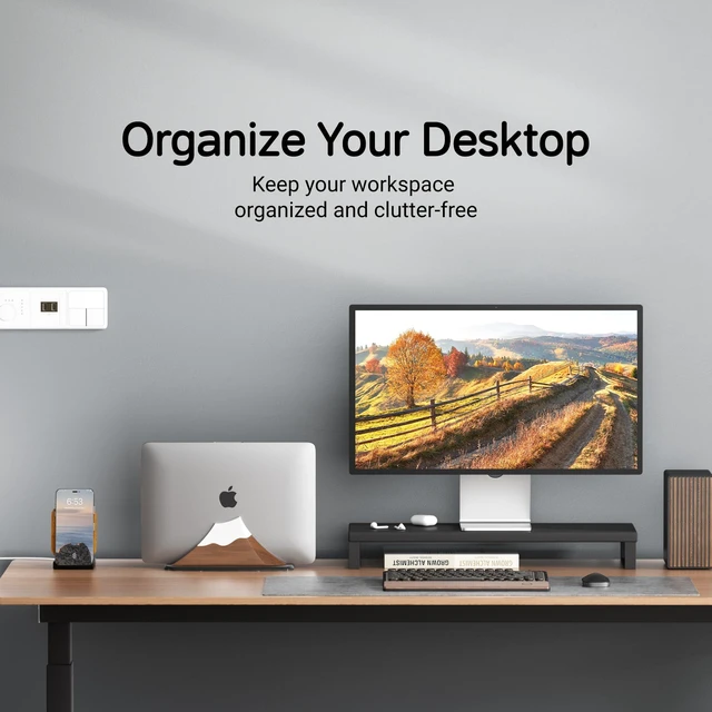 Alt view image 5 of 7 - Vertical Laptop Stand - Snow Peak-Shaped Wooden Holder Dock Compatible with MacBook, Surface, Chromebook, Dell & More - Space-Saving Design for All Laptops,Walnut Finish