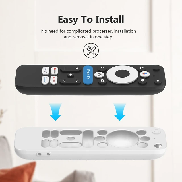 Alt view image 5 of 6 - Cover for onn Google TV 4K Pro 2024 Remote, White Silicone Case 2024 Model, Android TV Box Compatible, Protective Skin Protector