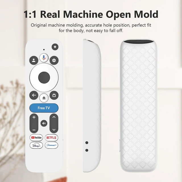 Alt view image 3 of 6 - Cover for onn Google TV 4K Pro 2024 Remote, White Silicone Case 2024 Model, Android TV Box Compatible, Protective Skin Protector
