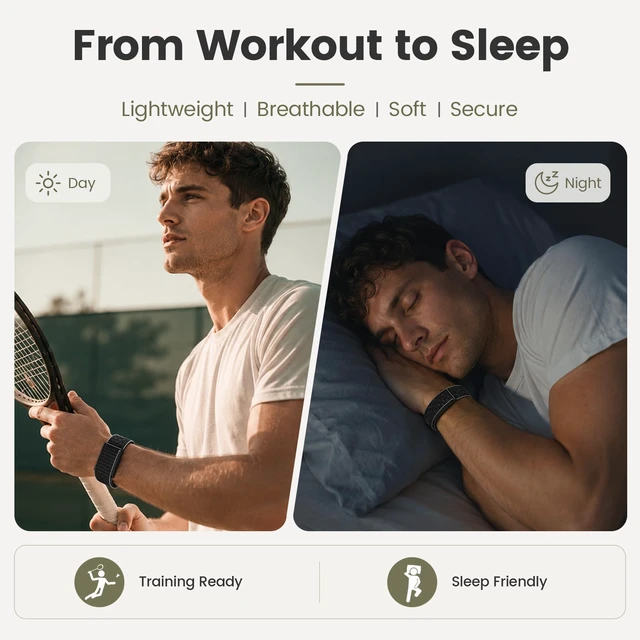 Alt view image 4 of 7 - Nylon Band Compatible with Amazfit Helio Strap and Helio Strap Pro Soft Breathable Sport Nylon, Adjustable Loop Fit, Metal Bumper Case, Overlay Covered Design